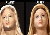 Restauration d’une statue de Bernadette Soubirous par Gino Fillion